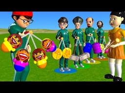 Scary Teacher 3D vs Squid Game Clackers Dalgona Candy Level Max Shapes 5 Times Challenge Who's Boss