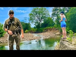 Slaying Fish in a REMOTE CREEK, Then The GAME WARDEN Found Us....