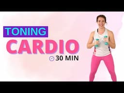 30 Minute Cardio and Toning Workout - At Home - Light Dumbbells