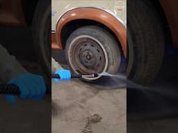 Satisfying Wheel Transformation on Abandoned Car 🛞💕 #ASMR #oddlysatisfying #detaildane #barnfind