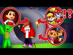 JJ and Mikey Found Horror PAW PATROL TUNNEL in Minecraft Maizen Family