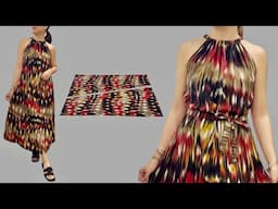 [quick and easy] only need 1.5 meters of fabric | cut and sew simple summer dress