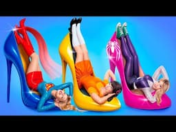 I Was Adopted by Superheroes! From Squid Game Doll to Superhero Makeover!