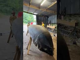 Painting The Hull #ireland #woodwork #currach #painting #craft #boatbuilding