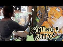 Persian Cat On A Grom Acrylic Painting