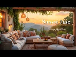 Sunset Cabin Ambience & Relaxing Jazz Music 🌻 Soothing Jazz Instrumental for Stress Relief
