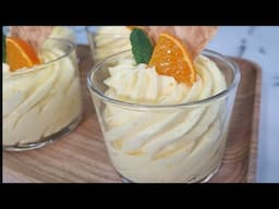 POSTRE CREMOSO CON NARANJA EN 5 MINUTOS, SIN HUEVO NI GELATINA. Delicioso postre para triunfar.