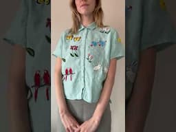Gemini themed buttondown 🫛🫛 #embroidery hand embroidered and Upcycled :)