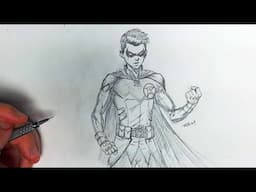 Drawing Robin Traditional Art on Sketchbook Paper