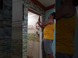 Do this for small spaces like Bathroom.#pvcslidingdoor #smallspaceorganization #bathroomrenovation
