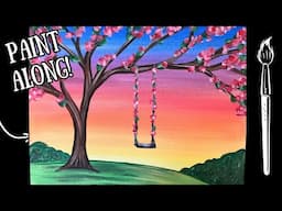 🌸EP232 - 'Spring Swing' easy acrylic springtime painting tutorial for beginners step-by-step