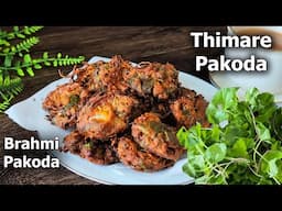 CRISPY Brahmi Onion Pakoda Recipe | Thimare Bajji | Memory Boosting Tea Time Snack!