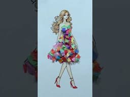 Fun Dress Design with Confetti Eggs #dressdesign #confetti #eggs #oddlysatisfying #artandcraft