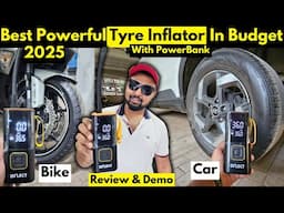 PORTABLE & FAST Tyre Inflator With POWERBANK For Car & Bikes | Demo & Review - Dylect Turbo Max 600