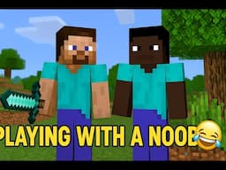 Playing Minecraft with a Total Noob 😂 | Teaching NilechTV the Basics