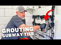 We Made A MESS | Grouting Tiles in Bathroom Shower