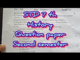 STD- 7 th History Civics question paper Second Semester Final exam