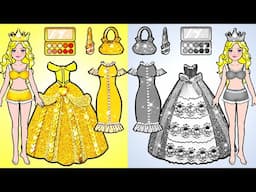 [LIVE NOW] Paper Dolls Dress Up 🔴 Gold And Silver Princess Dress Up @woadollcrafts