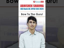 IAS Rank 38 Abhishek Sharma| Bow to the Guru! #abhishek #ias #upsctopper #upsccse #upsccse #ips