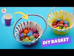 DIY Easter Basket | How to Make a Basket from a Paper Cup! 🐣