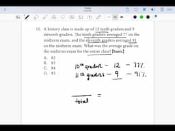 TSI MATH TEST - GRADE AVERAGES QUESTION