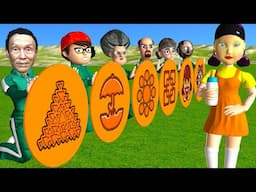 Scary Teacher 3D vs Squid Game Hide in Dalgona Candy Level Max and Wall Shapes Challenge Who's Boss