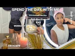 MORNING ROUTINE 🌱 *Productive* day in my life //AT HOME WORKOUT + Self Care routine (VLOG)