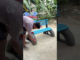 Old tyres 🛞 into a Outdoor sofa 🛋️ ##shorts #ytshorts #sofa #tyrecraft
