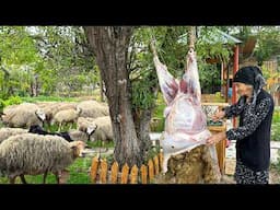 Grandma Butchering Young Lamb for Eid al-Adha | Prepared Delicious Recipes for Eid