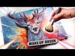 COLORFUL Deer Art Step-By-Step STUNNING Results [Make-Up Brush Technique] | AB Creative Tutorial