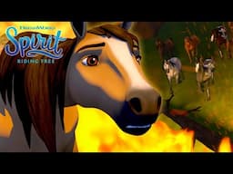 Spirit Saves the Herd from a Forest Fire! | FULL EPISODE | SPIRIT RIDING FREE