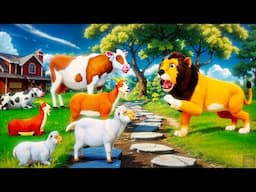Brave Mother Cow Rescues Sheep from Wild Lion Attack | Epic Farm Animals Rescue 2025
