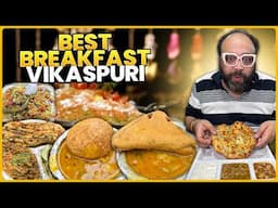 Breakfast At VIKASPURI | Amritsari Kulcha, Raju Ke Bread Pakoda, Indori Poha, Tawa fry Chole Kulche