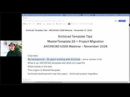ARCHICAD USER (Nov. 2024) Archicad Template Tips, Tricks & Best Practices (featuring MasterTemplate)