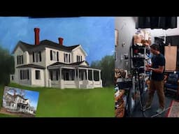 House. Oil Painting. Later in the day.