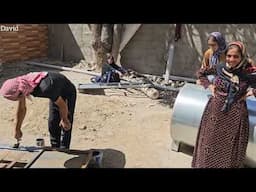 Davoud and Akram's new home, nomadic life, one day she will paint the doors of the house