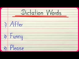 Dictation Words | English dictation words | Dictation words practice in English | Listen and write