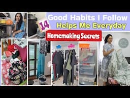 14 Homemaking Habits I Follow To Have Organized & Clean Home|Kitchen Looks Tidy & Spacious For Work