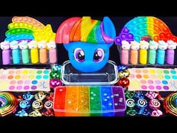 ASMR Unicorn Slime mixing Eyeshadow,Glitter &Random things into slime #Satisfying #slimeasmr #pony