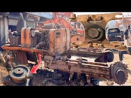 Restoration of Excavator Broken Swing Bearing | Swing Bearing Repair