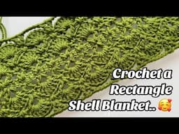 CROCHET PATTERN - RECTANGLE SHELL BLANKET