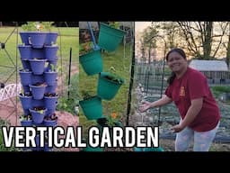 Vertical Garden for Flowers and Vegetables Using Dollar Tree Planters