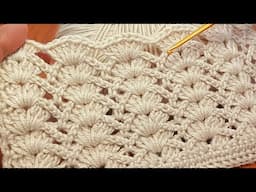 Discover This Beauty! Crochet Scarf Blouse Model. New crochet stitch