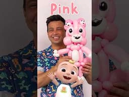 Let’s Make a PINK CAT Balloon Animal! 🐱🎈 CoComelon Crafts #shorts #cocomelon