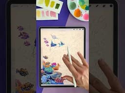 From sketch to color 🌊🐡 #procreatewatercolor #illustrationinprocreate #oceanartwork