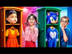 I Was Adopted by Squid Game Doll & Super Sonic! Squid Game Girl vs Sonic the Hedgehog makeover!
