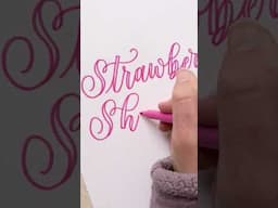 "Strawberry Shortcake" in Faux Calligraphy ✨ Free Worksheets In Description! #fauxcalligraphy