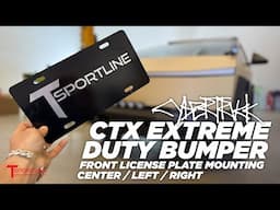 Tesla Cybertruck CTX Extreme Duty Bumper Front License Plate Mounting Options, Center / Left / Right