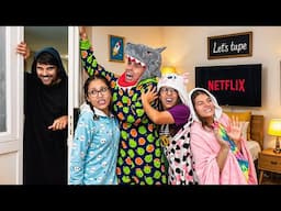 O VIZINHO MALUCO INVADIU A FESTA DO PIJAMA NA MANSÃO! *Muito medo