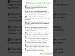 Writing Literature Review Strategies